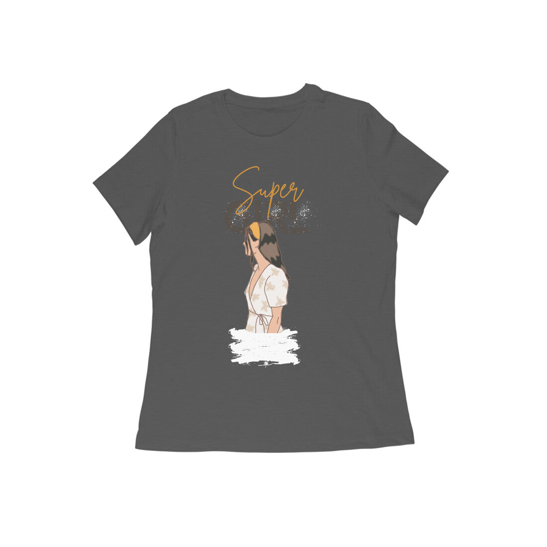 Women's Half Sleeve Round Neck T-Shirt - Super Girl - arkkart